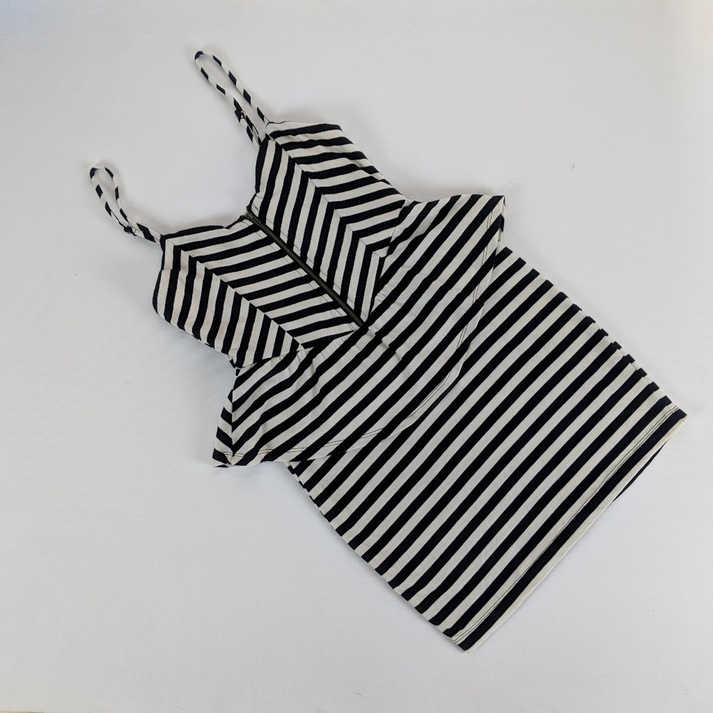 Sparkle & Fade striped peplum bodycon mini dress